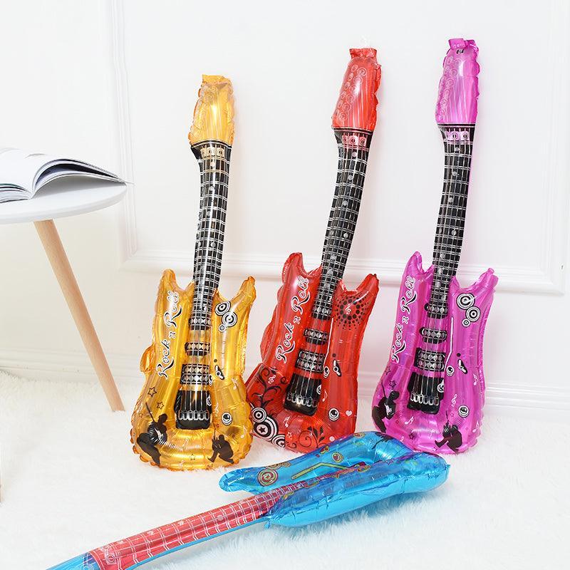 Guitar Foil Balloon Air Fill Rock and Roll Music Party Wedding Birthday Decoration - Blue 5