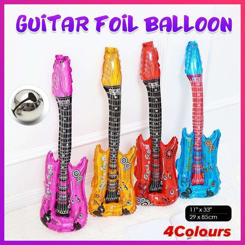 Guitar Foil Balloon Air Fill Rock and Roll Music Party Wedding Birthday Decoration - Gold