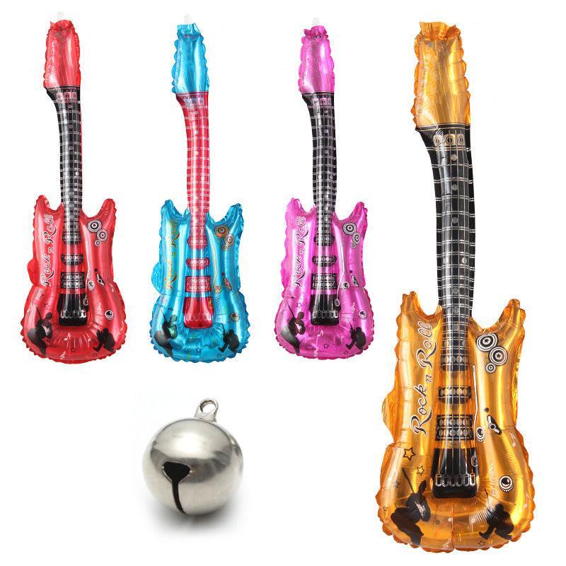 Guitar Foil Balloon Air Fill Rock and Roll Music Party Wedding Birthday Decoration - Gold