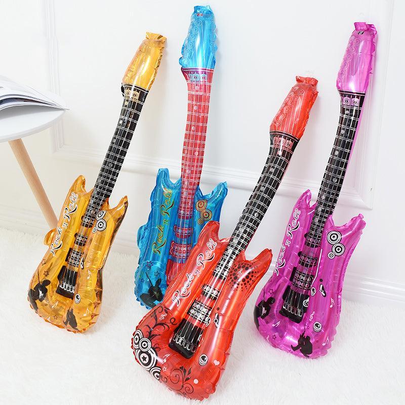 Guitar Foil Balloon Air Fill Rock and Roll Music Party Wedding Birthday Decoration - Rose Red 4