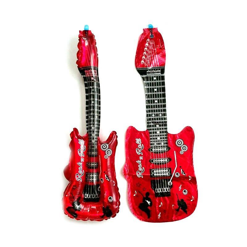 Guitar Foil Balloon Air Fill Rock and Roll Music Party Wedding Birthday Decoration - Red 6
