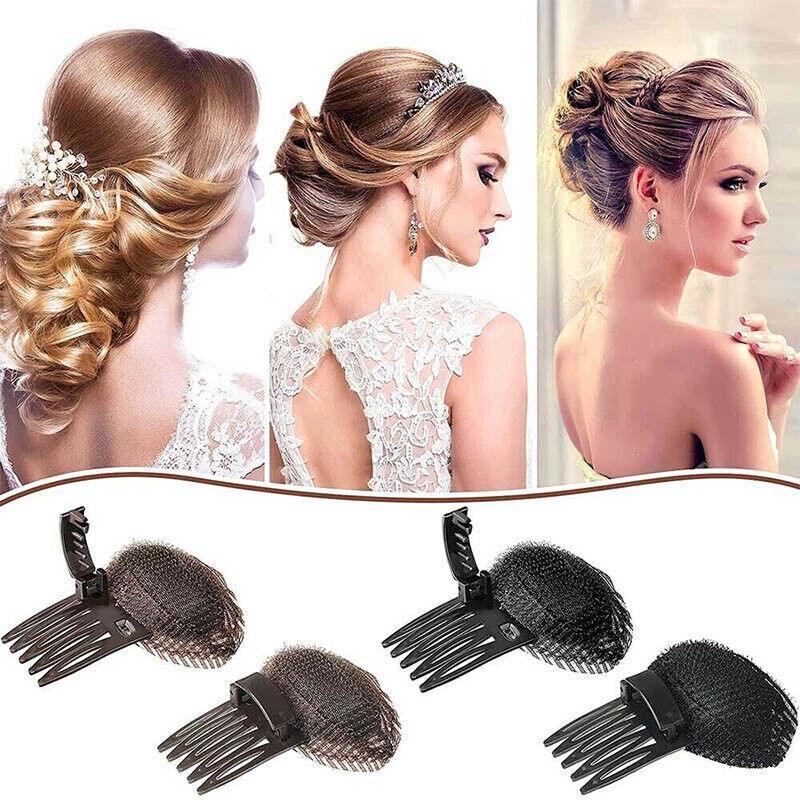 2Pcs Diy Invisible Hair Volume Increase Fluffy Puff Sponge Pad Clip Comb Girls 3