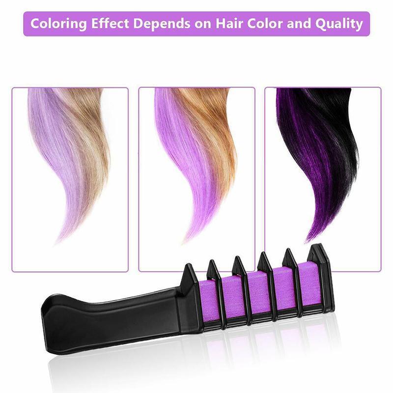 6 Colours Washable Hair Chalk Comb Kit Temporary Hair Dye for Parties and Events 4