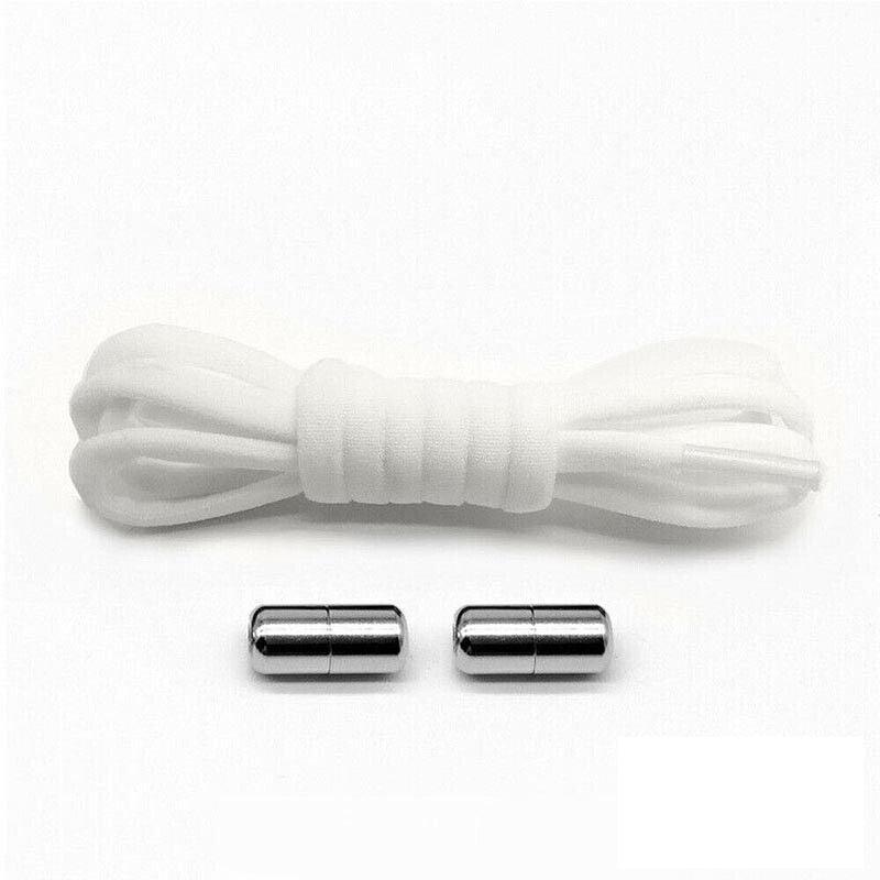 No Tie Locked Elastic Shoelace Shoe Lace Lazy Laces Sneakers Sports - Grey 7