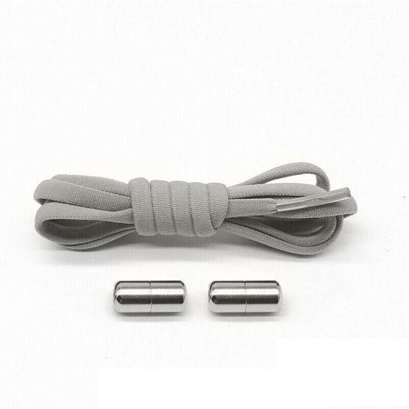 No Tie Locked Elastic Shoelace Shoe Lace Lazy Laces Sneakers Sports - Grey 8