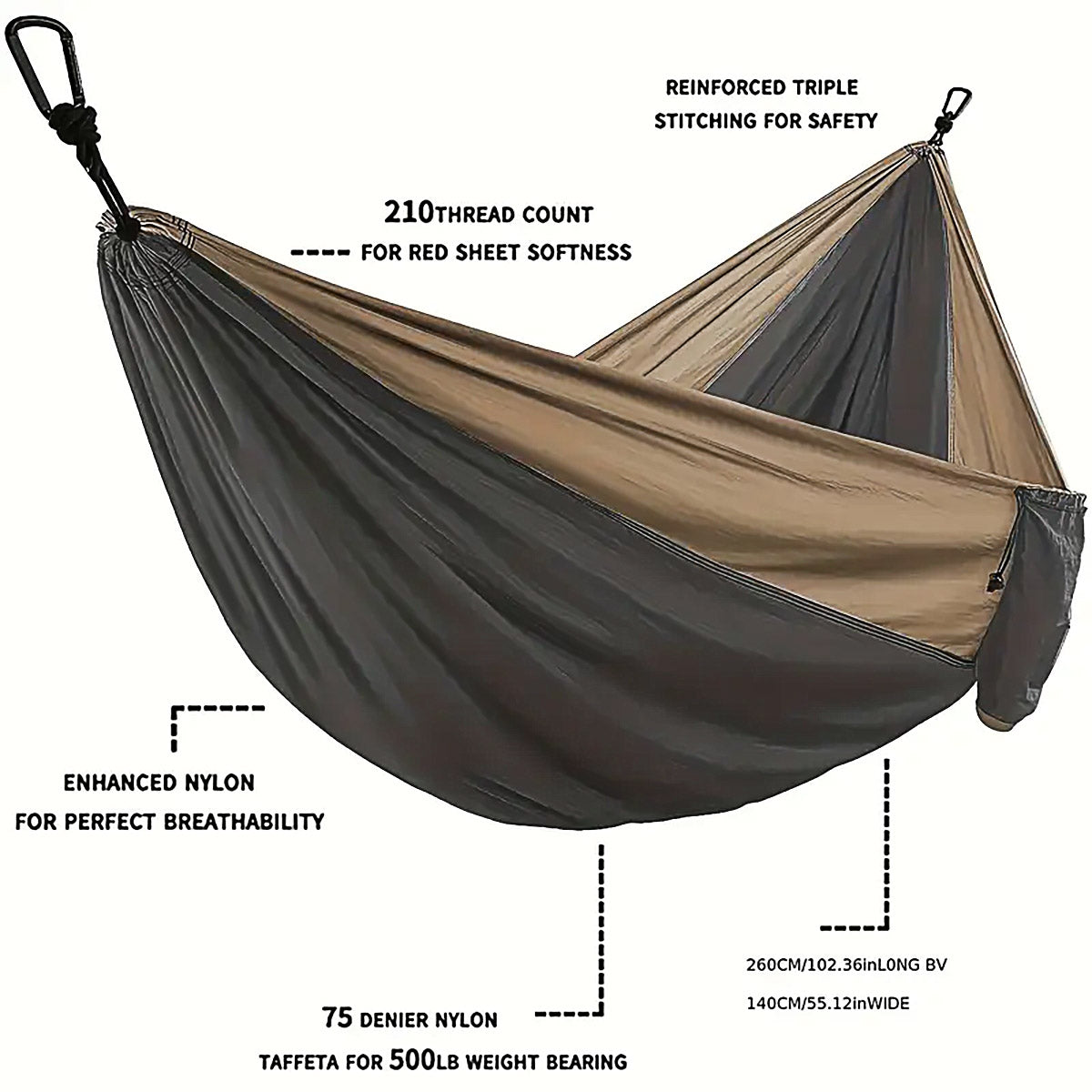 Outdoor Camping Hammock with Adjustable Strap Portable Hanging Bed Travel Swing 4