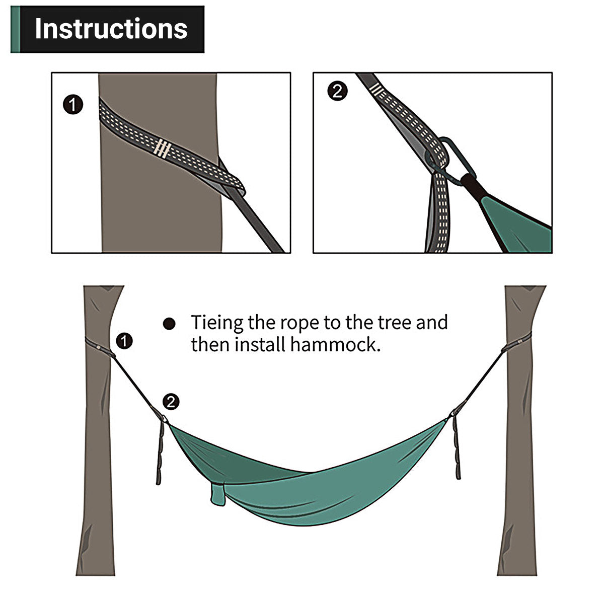 Outdoor Camping Hammock with Adjustable Strap Portable Hanging Bed Travel Swing 5