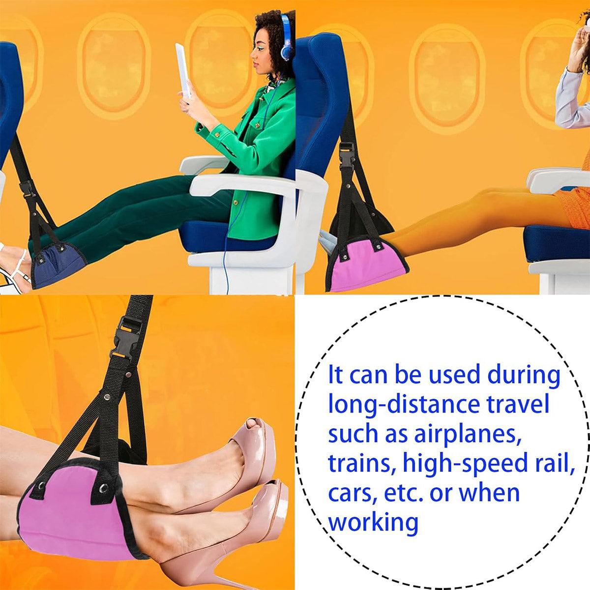 Travel Rest Hammock Office Foot Hammock Portable Rest for Relaxation Support - Navy Blue 4