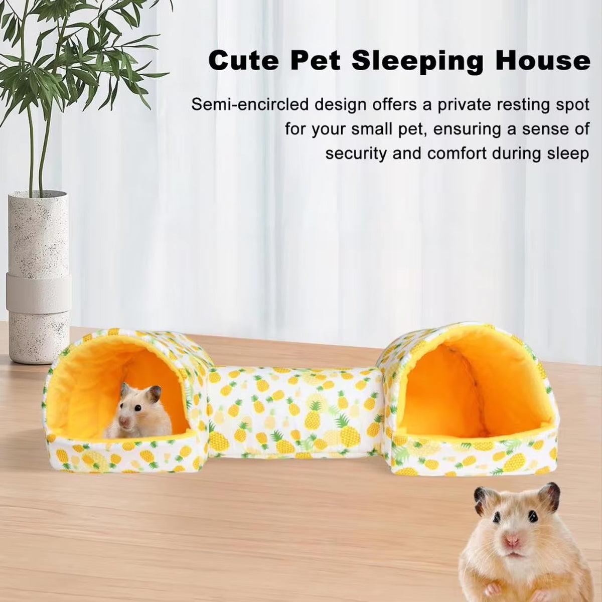 Small Pet Hamster Nest House Cotton Tunnel Comfortable Bedding for Hamsters - Pink 5