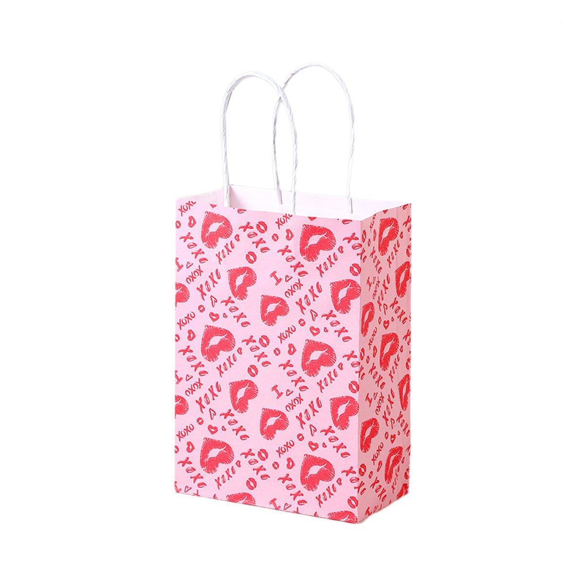 30x Valentines Day Love-Themed Tote Bag Elegant Kraft Paper Handbag Lightweight - Y167 7