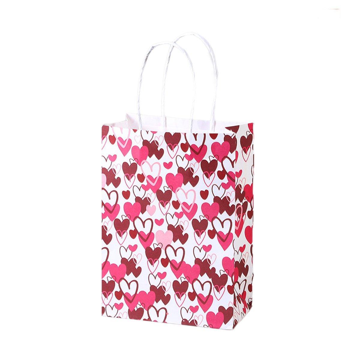 30x Valentines Day Love-Themed Tote Bag Elegant Kraft Paper Handbag Lightweight - Y167 11