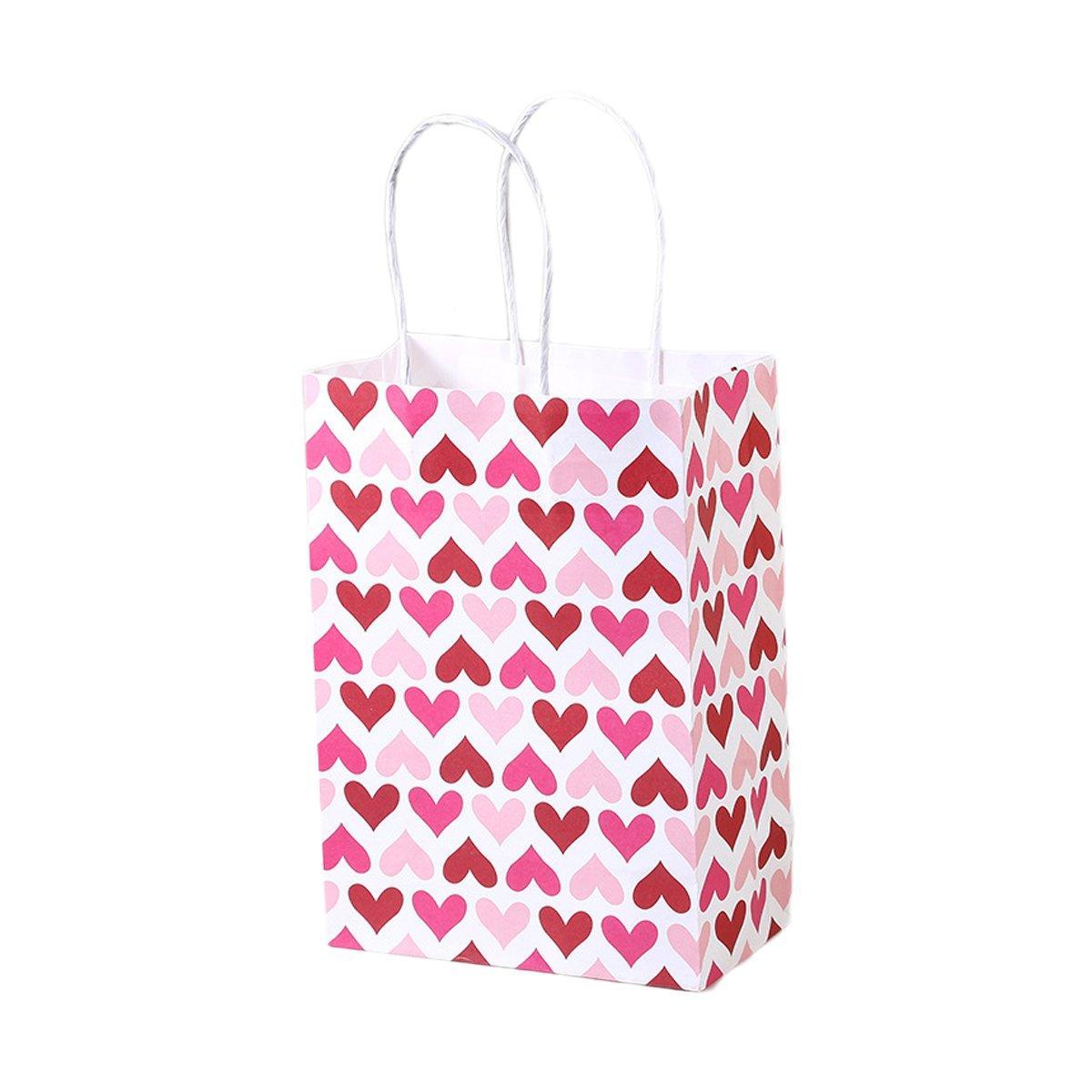 30x Valentines Day Love-Themed Tote Bag Elegant Kraft Paper Handbag Lightweight - Y168 10