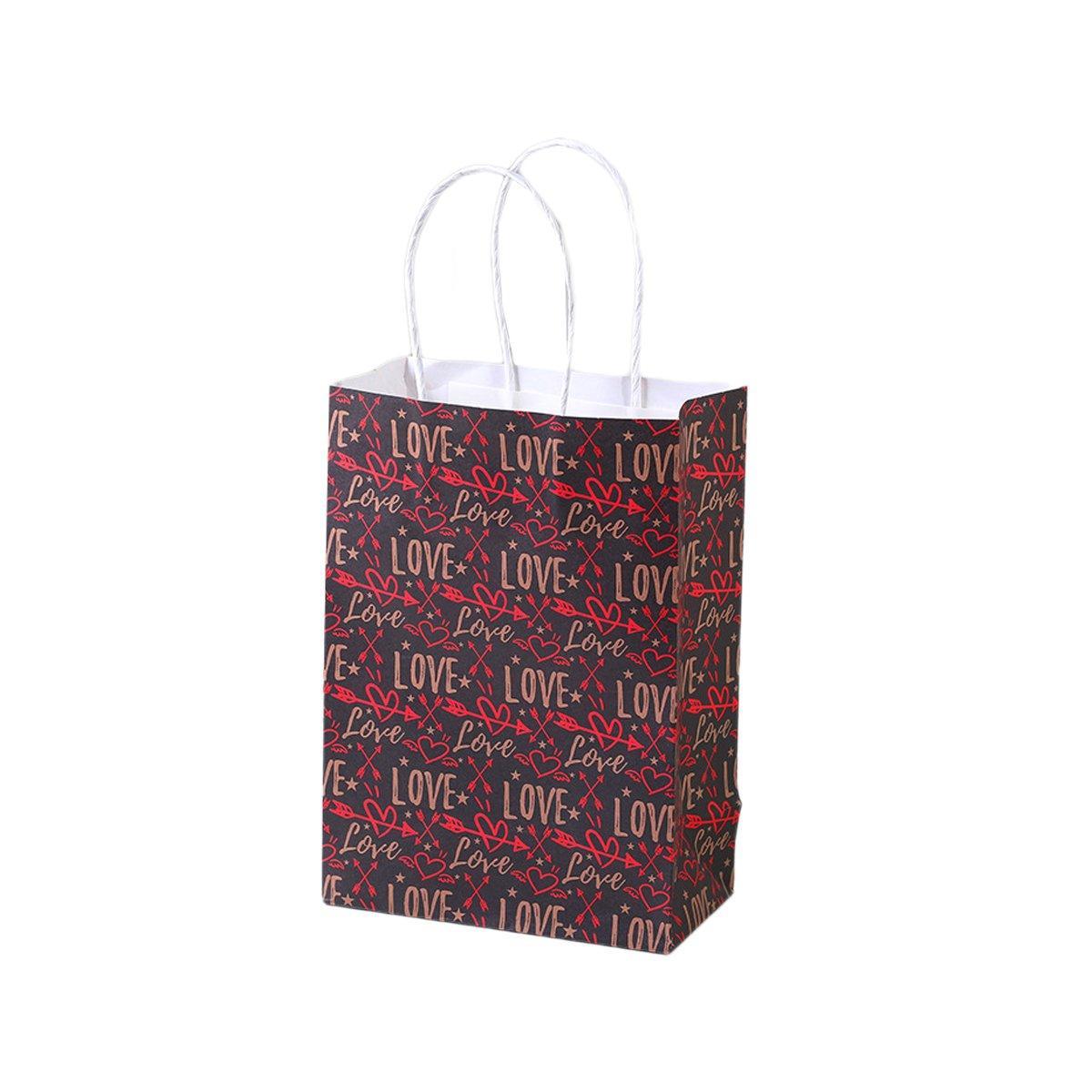 30x Valentines Day Love-Themed Tote Bag Elegant Kraft Paper Handbag Lightweight - Y168 13