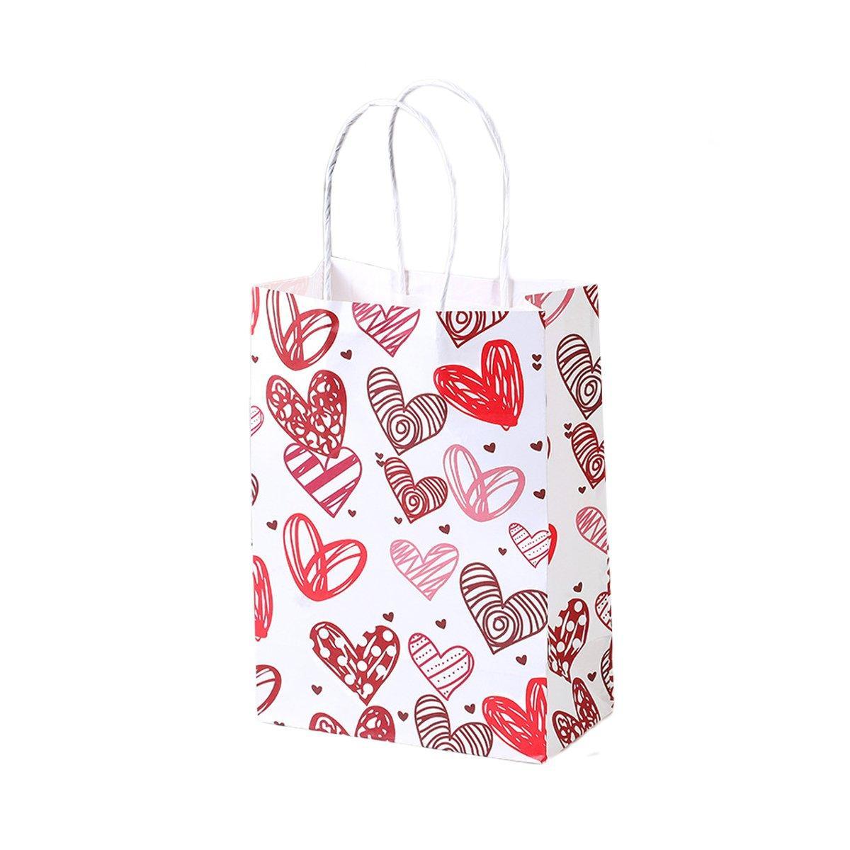 30x Valentines Day Love-Themed Tote Bag Elegant Kraft Paper Handbag Lightweight - Y170 6
