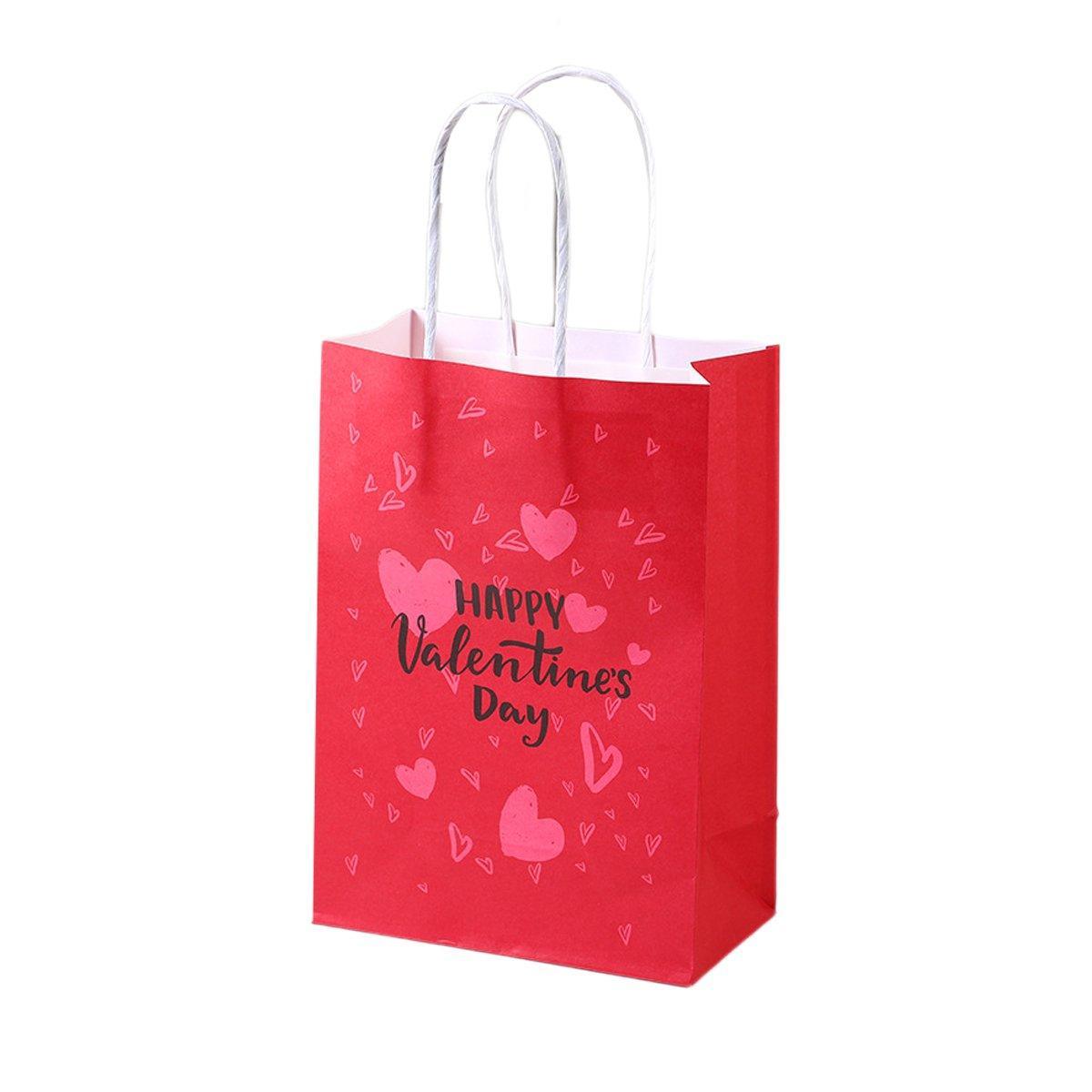 30x Valentines Day Love-Themed Tote Bag Elegant Kraft Paper Handbag Lightweight - Y170 9