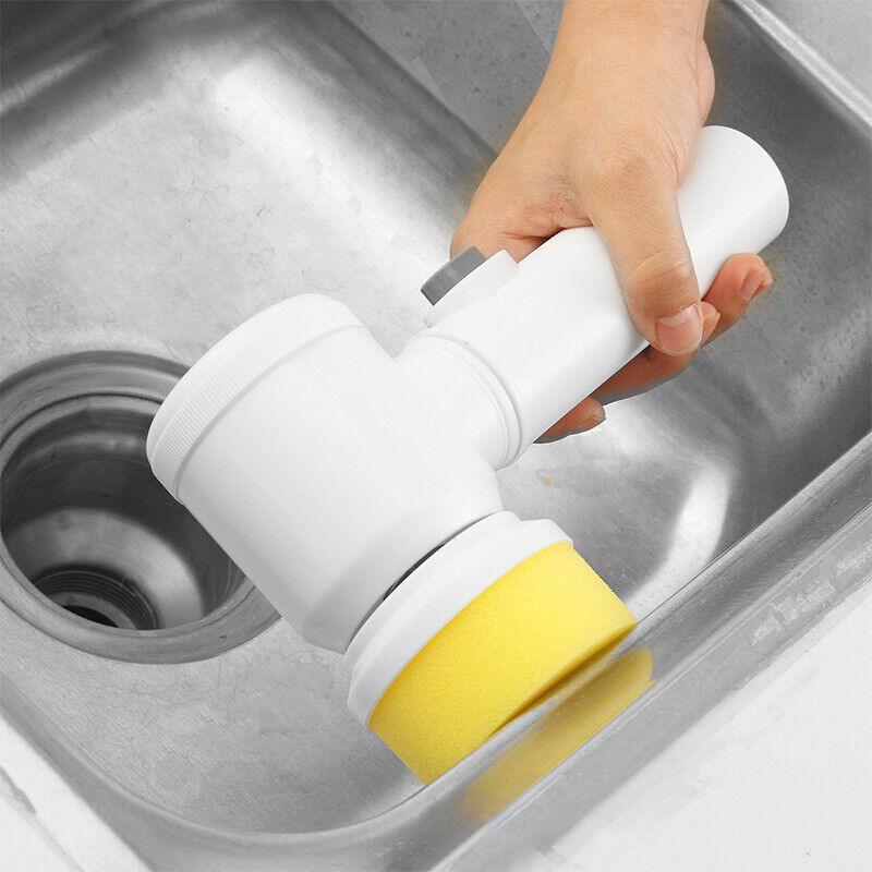 5 in 1 Electric Handheld Cleaning Brush for Bathroom Kitchen Sink Tile Scrub 3