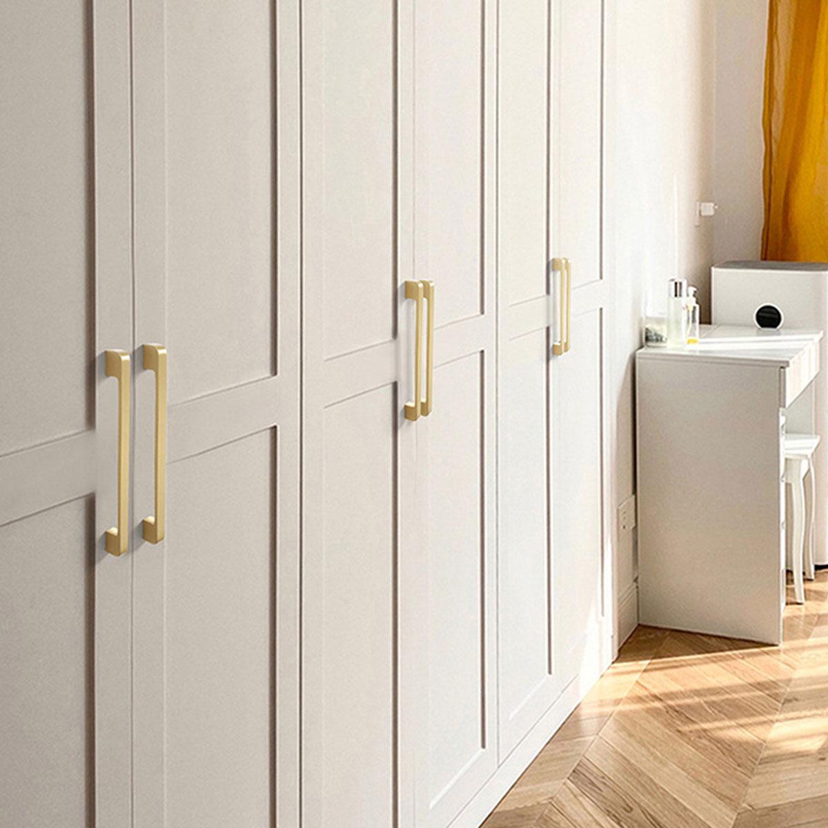 Modern Simple Handle Wardrobe Cabinet Drawer Pull All Copper Gold Door Handle - 160mm 5