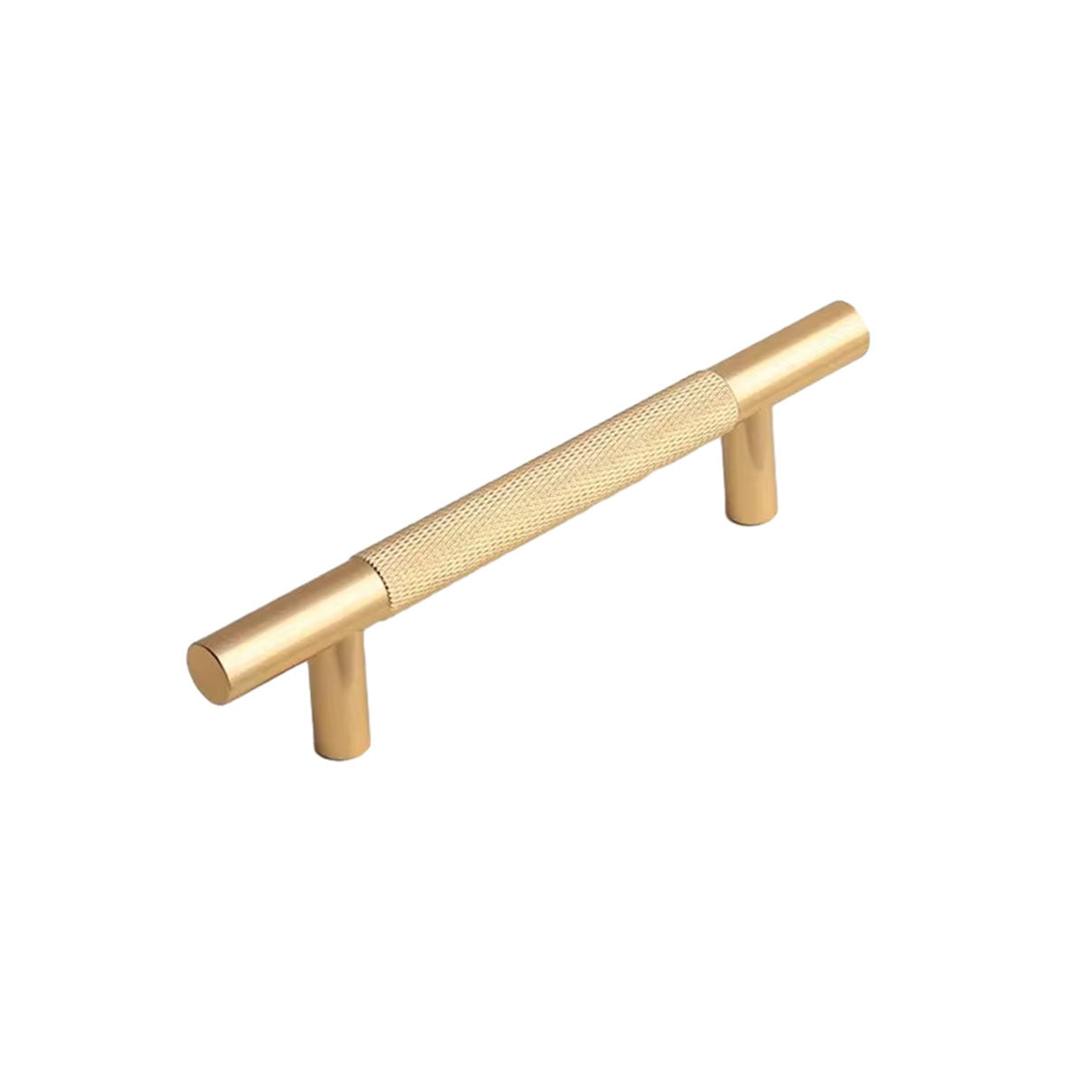 Light Luxury Cabinet Handle Full Copper Gold Straight Knurled Drawer Door Pull - 128mm 7