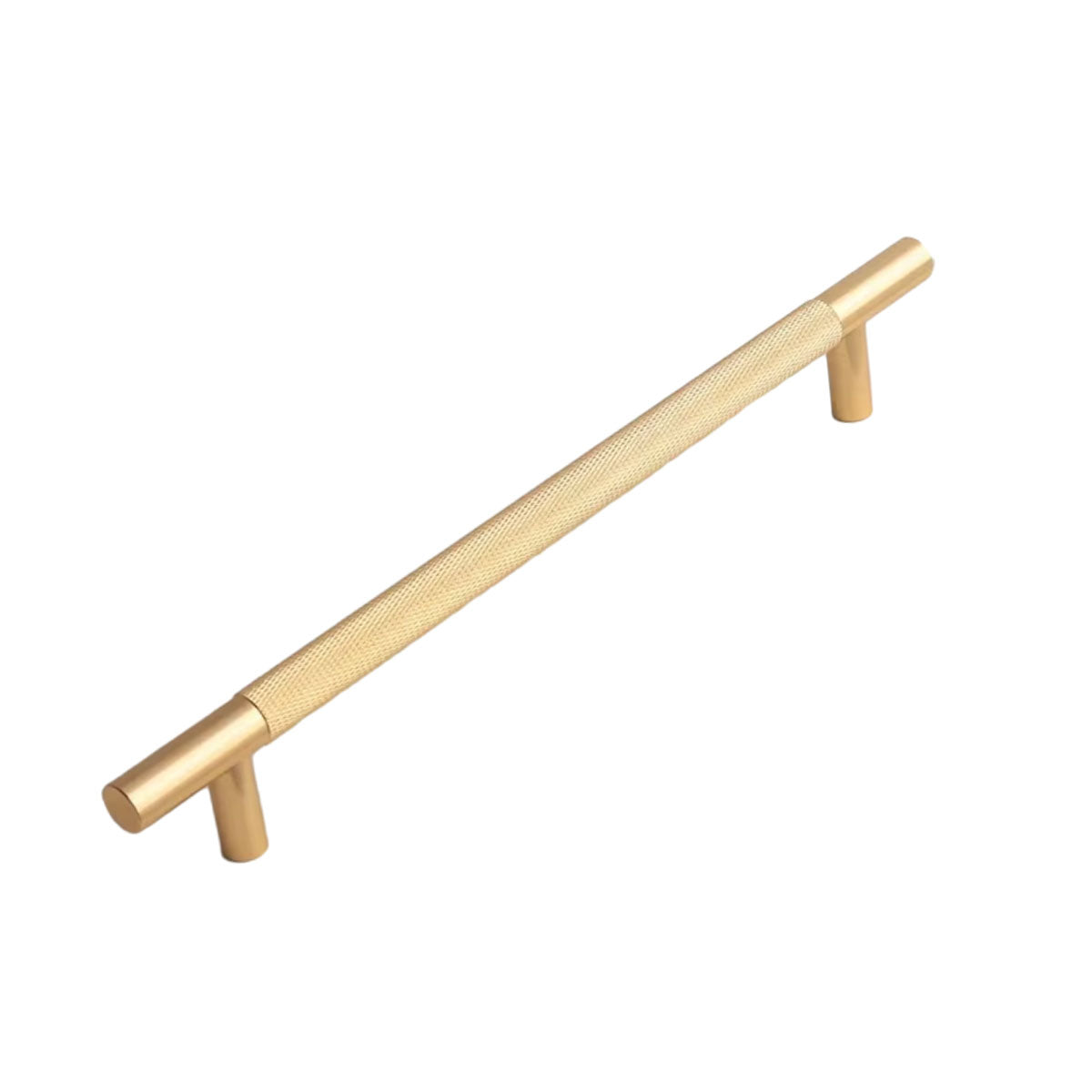Light Luxury Cabinet Handle Full Copper Gold Straight Knurled Drawer Door Pull - 320mm 10