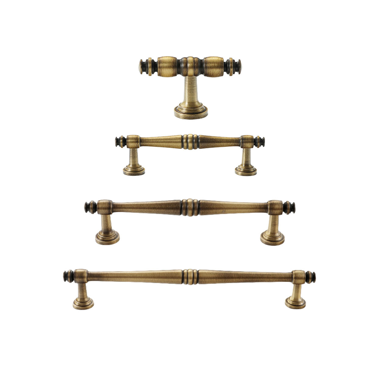 4 Sizes Brass Handles Vintage Cabinet Drawer Pulls for Wardrobe Door Furniture - 192mm-Hole Distance
