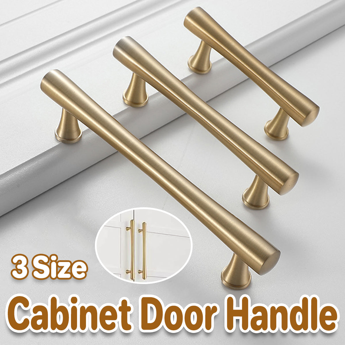Cabinet Door Handle Set 3Sizes Black Drawer Wardrobe Pull Handle for Furniture - 13.2cm