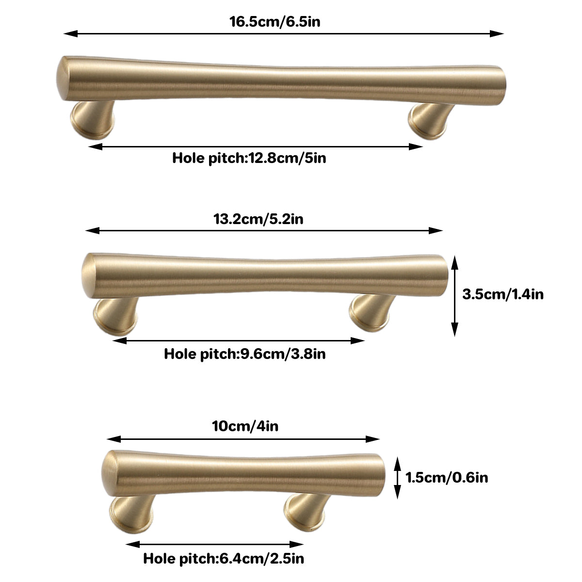 Cabinet Door Handle Set 3Sizes Black Drawer Wardrobe Pull Handle for Furniture - 13.2cm 3