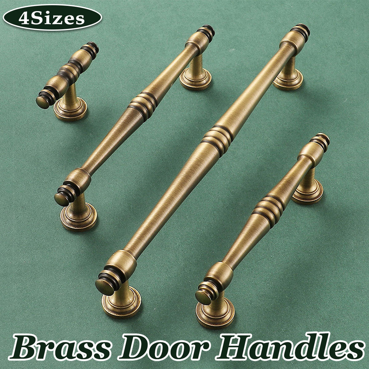 4 Sizes Brass Handles Vintage Cabinet Drawer Pulls for Wardrobe Door Furniture - Single Hole