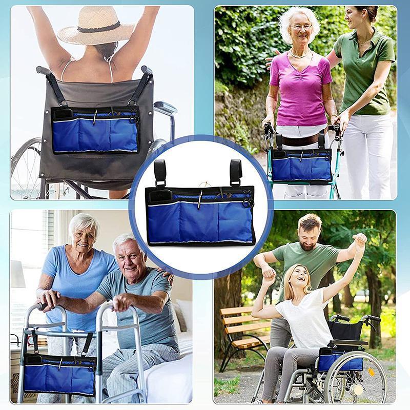 Waterproof Organizer Side Bag for Wheelchairs and Walkers - Black 3