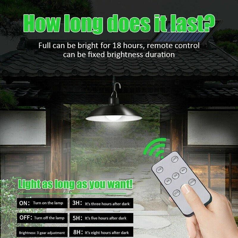 Solar Led Light Hanging Pendant Indoor Outdoor Garden Yard Tent Shed Lamp Remote - Dual-Head Light 3