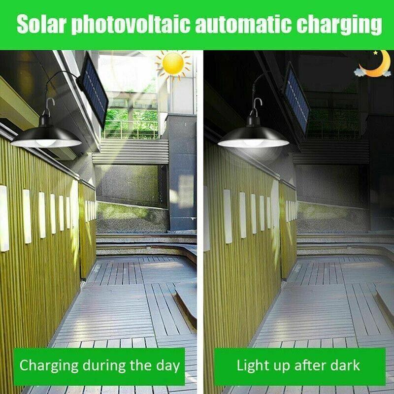 Solar Led Light Hanging Pendant Indoor Outdoor Garden Yard Tent Shed Lamp Remote - Dual-Head Light 4