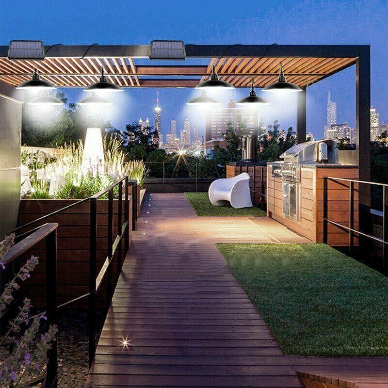 Solar Led Light Hanging Pendant Indoor Outdoor Garden Yard Tent Shed Lamp Remote - Dual-Head Light 5
