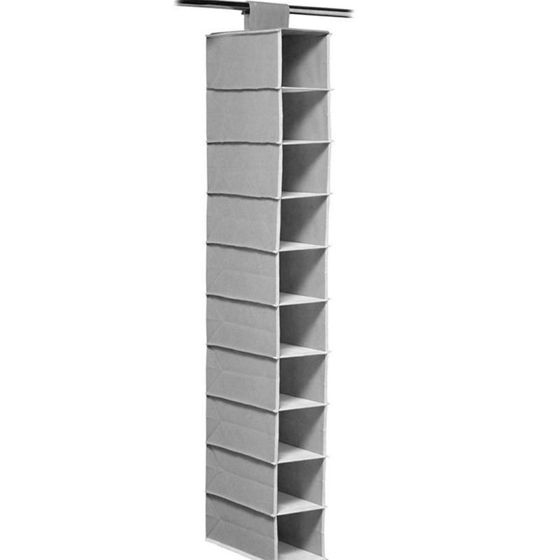 10 Tier Clothes Organiser Wardrobe Hanging Storage Closet Shoes Hanger Bag AU - Black 8