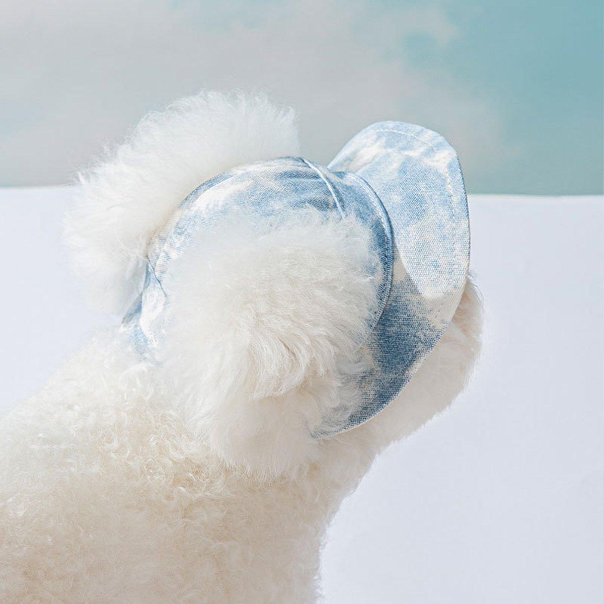 Adjustable Pet Hat with Cute Leaky Ears Sunscreen Fisherman Hat Four Seasons Use - Purple - S 3