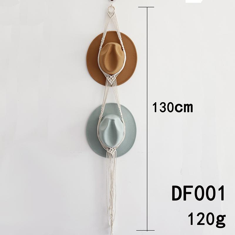 Boho Hand-Woven Macrame Hat Display Rack Hanging Cap Holder 1-3 Hat Rope hanger - E(2Hat Rope hanger) 3
