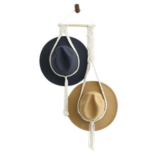 Boho Hand-Woven Macrame Hat Display Rack Hanging Cap Holder 1-3 Hat Rope hanger - E(2Hat Rope hanger) 6