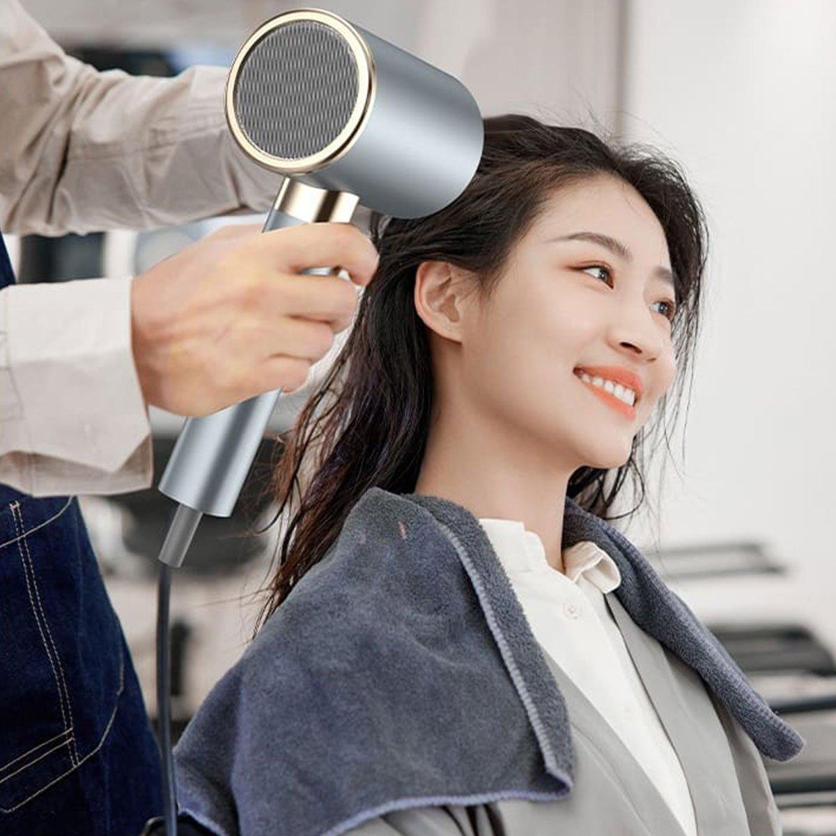 Hair Dryer Lightweight Blue Ray Quiet Hair Care Dryer 2400W High Speed No-Burn 4