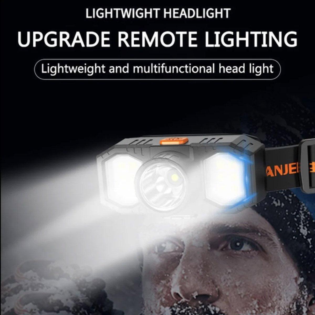 Super Bright Outdoor Head Headlight LED USB Rechargeable Headlamp Camping Fish - Black 5