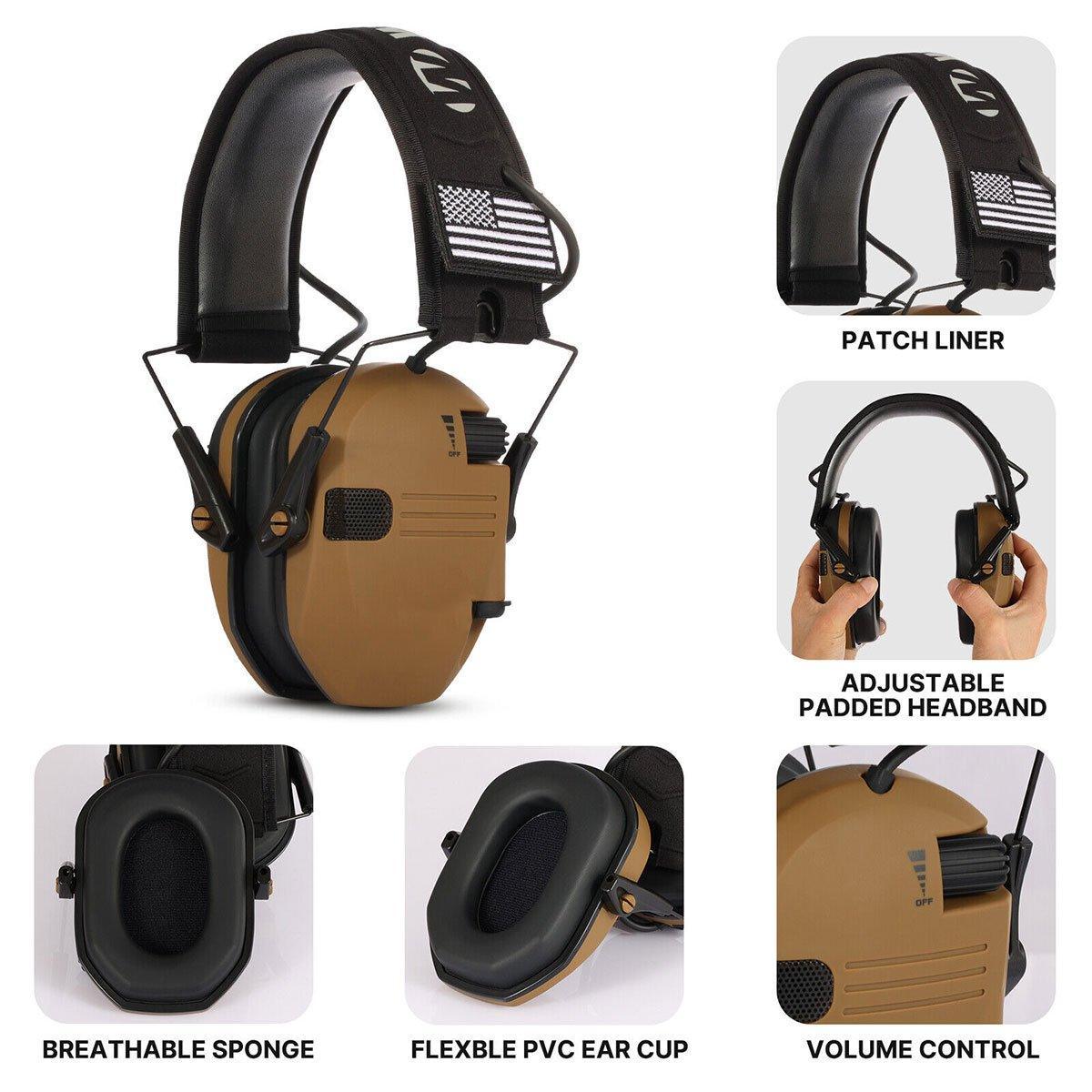 Professional Shooting Noise Cancelling Earmuffs Outdoor Soundproof Headphones - Black 5