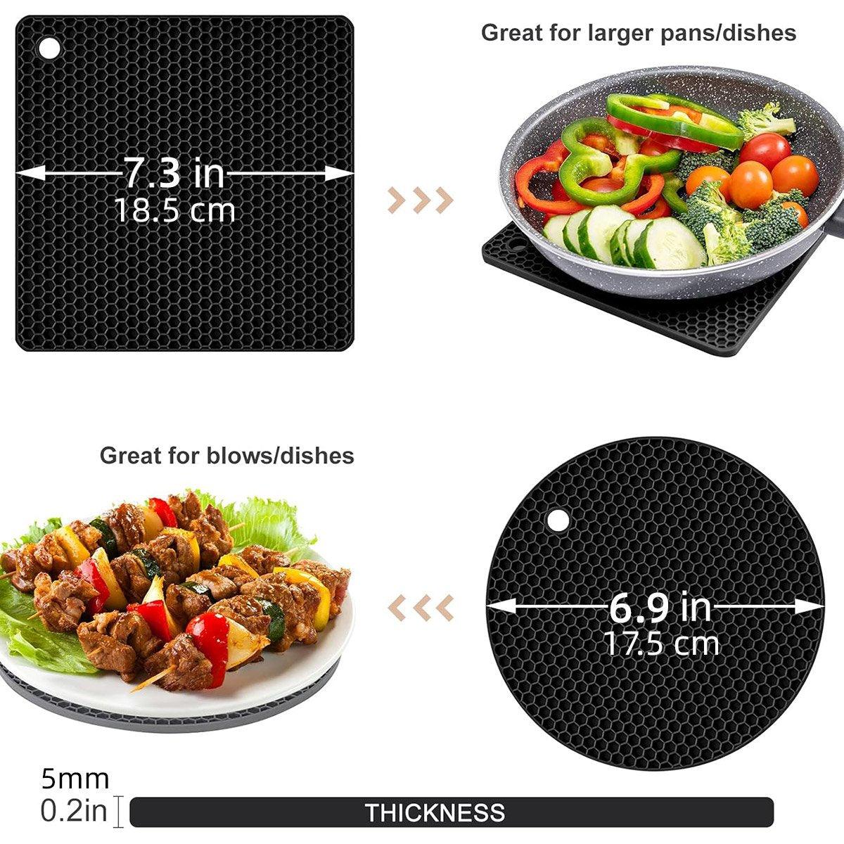 4pcs Silicone Honeycomb Heat Resistant Mats Table Cup Pot Coasters Home Kitchen - Grey 3