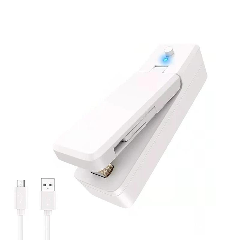 Portable Mini Heat Sealing Machine USB Rechargeable Food Sealer Plastic Bag - Pink