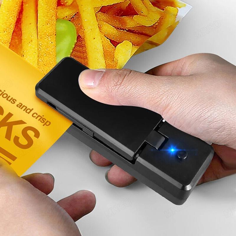 Portable Mini Heat Sealing Machine USB Rechargeable Food Sealer Plastic Bag - Pink 3