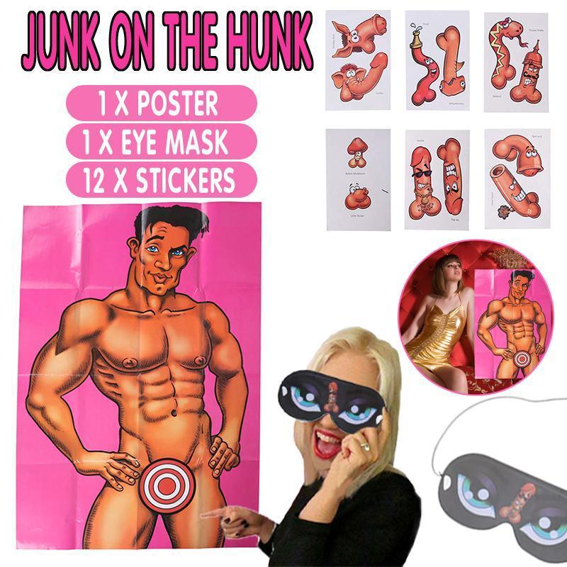 Pin Stick The Junk On The Hunk Adult Game Hens Night Party Dick Willy Bacheloret