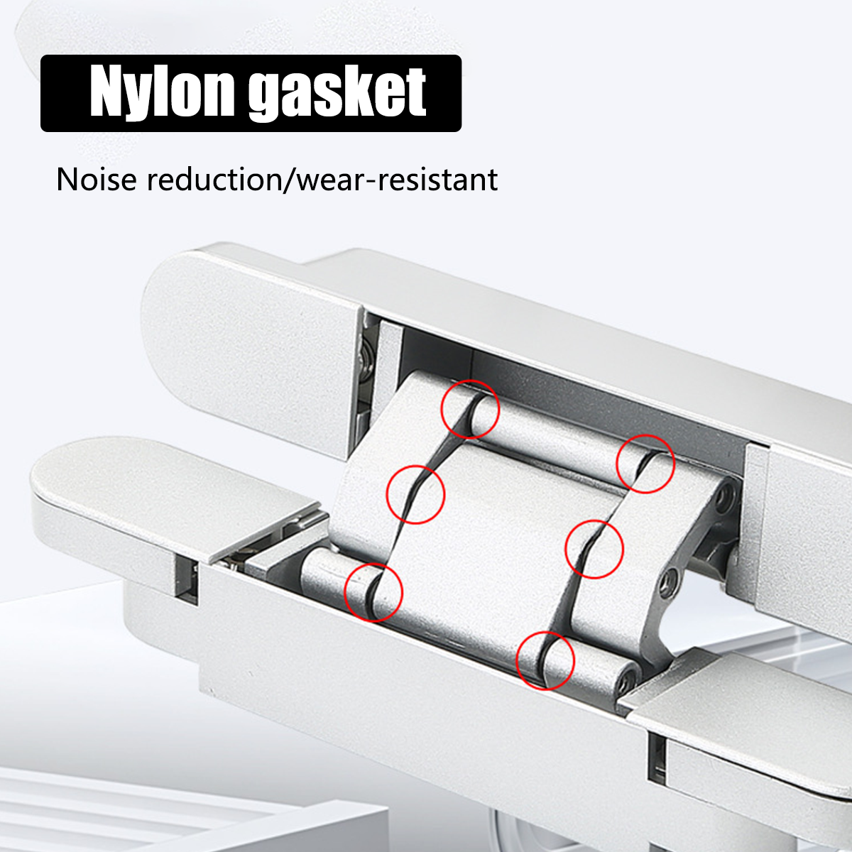 Hidden Invisible Door Hinge Concealed 3D Hinge Heavy Duty for Doors and Cabinets - Black 4