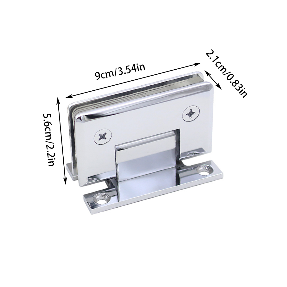 H Shaped 90 Degree Glass Clamp Double Opening Bevel Edge Bathroom Shower Clip - Chrome 3