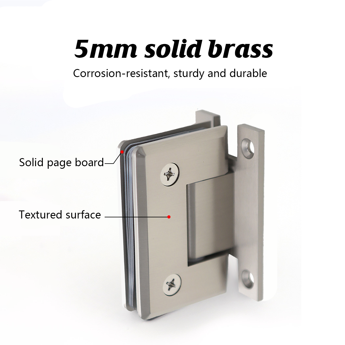 H Shaped 90 Degree Glass Clamp Double Opening Bevel Edge Bathroom Shower Clip - Chrome 5