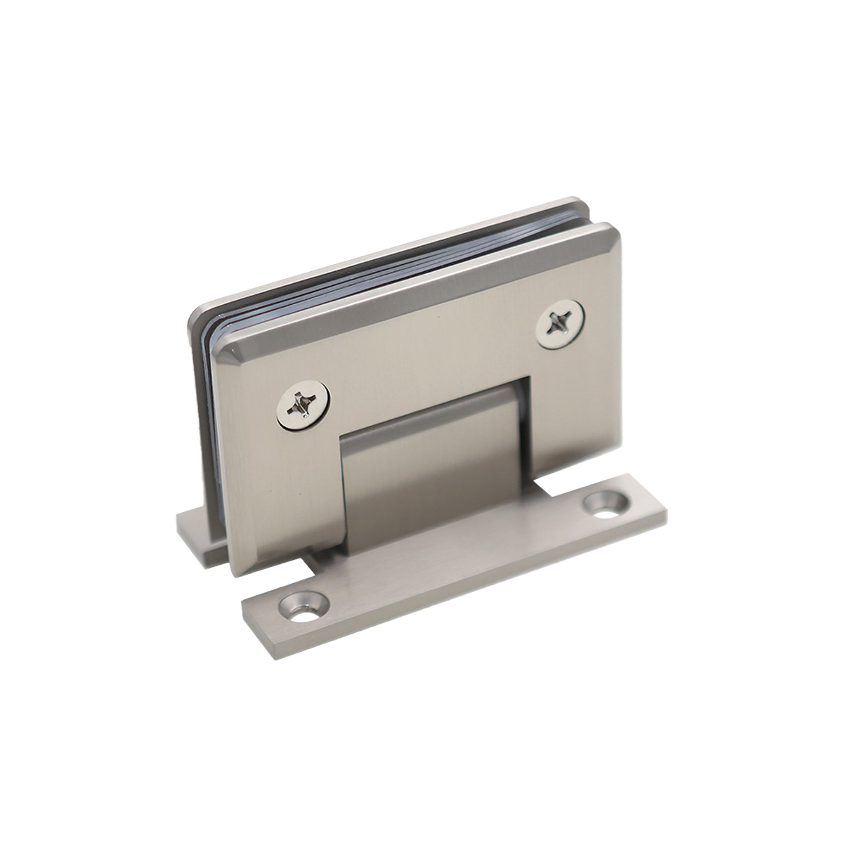 H Shaped 90 Degree Glass Clamp Double Opening Bevel Edge Bathroom Shower Clip - Chrome 7