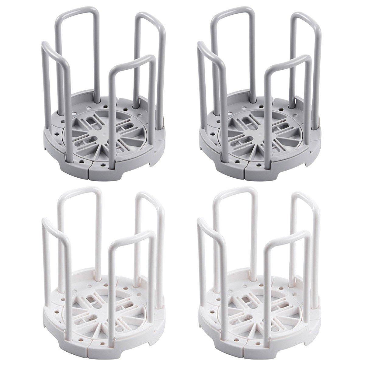 2pcs Kitchen Dish Drying Rack with Drainage Storage Cup Holder Organizer Stand - White