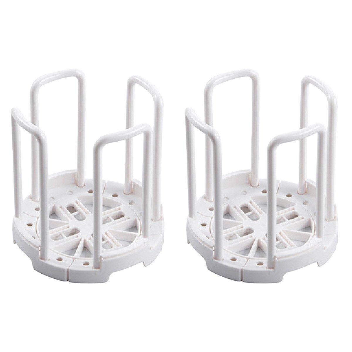 2pcs Kitchen Dish Drying Rack with Drainage Storage Cup Holder Organizer Stand - White 6