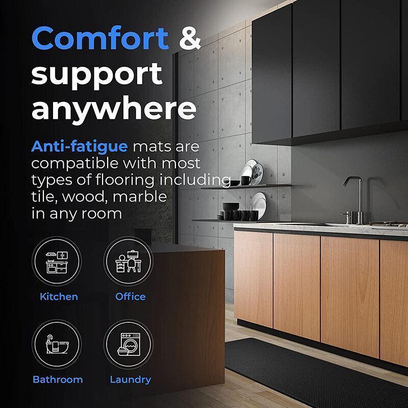 44x150cm Non-Slip Waterproof Kitchen Door Mat Floor Rug Carpet Anti-Oil Easy Clean - Grey 3