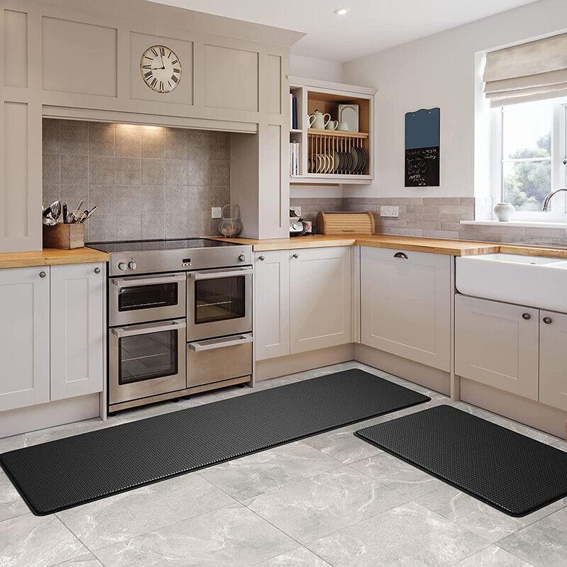 44x150cm Non-Slip Waterproof Kitchen Door Mat Floor Rug Carpet Anti-Oil Easy Clean - Grey 5